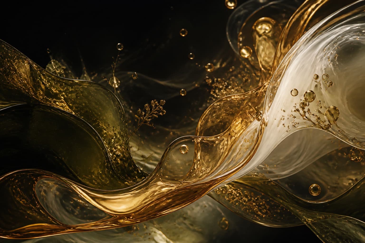 Abstract oils and fragrance study for Crystal Aromatics