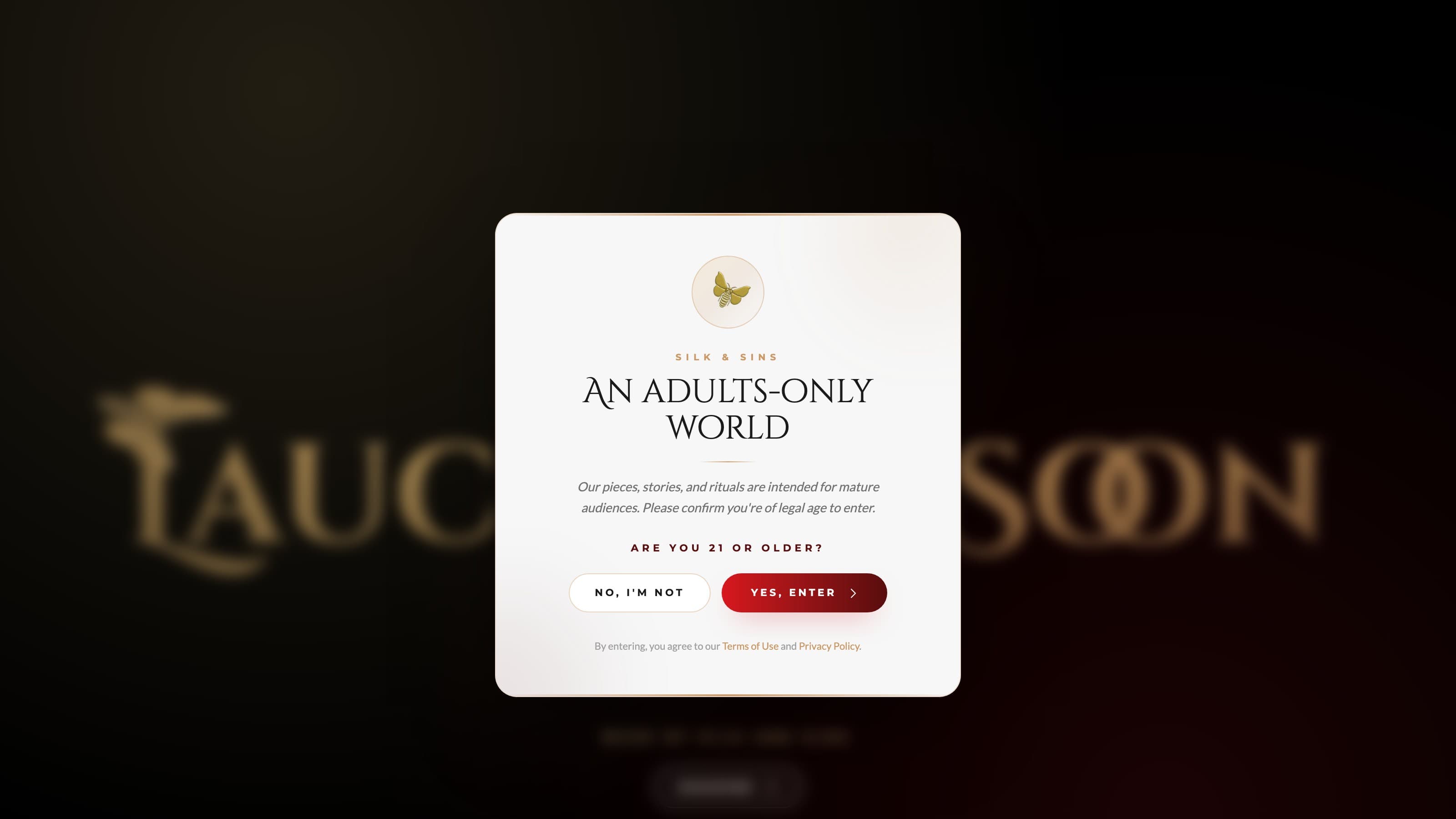 Silk & Sins homepage
